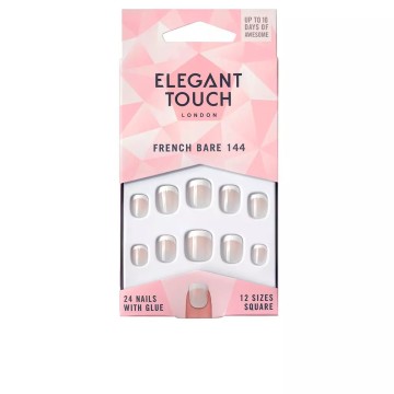 FRENCH bare 24 nails with glue square 144 XS
